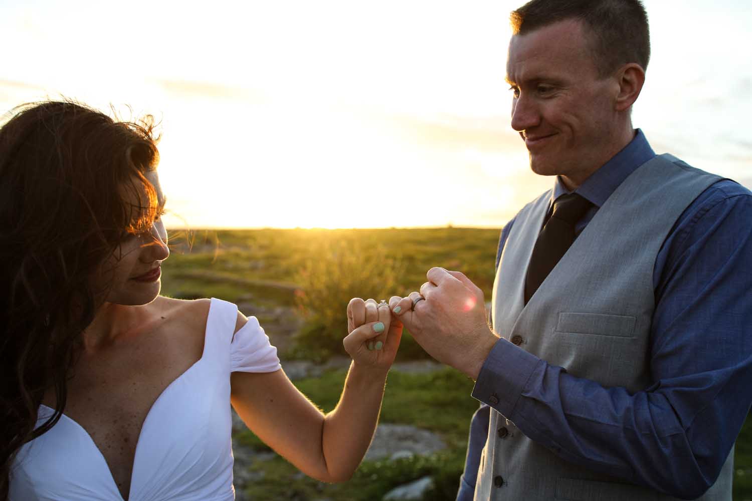 Couple on their elopement in the west of Ireland