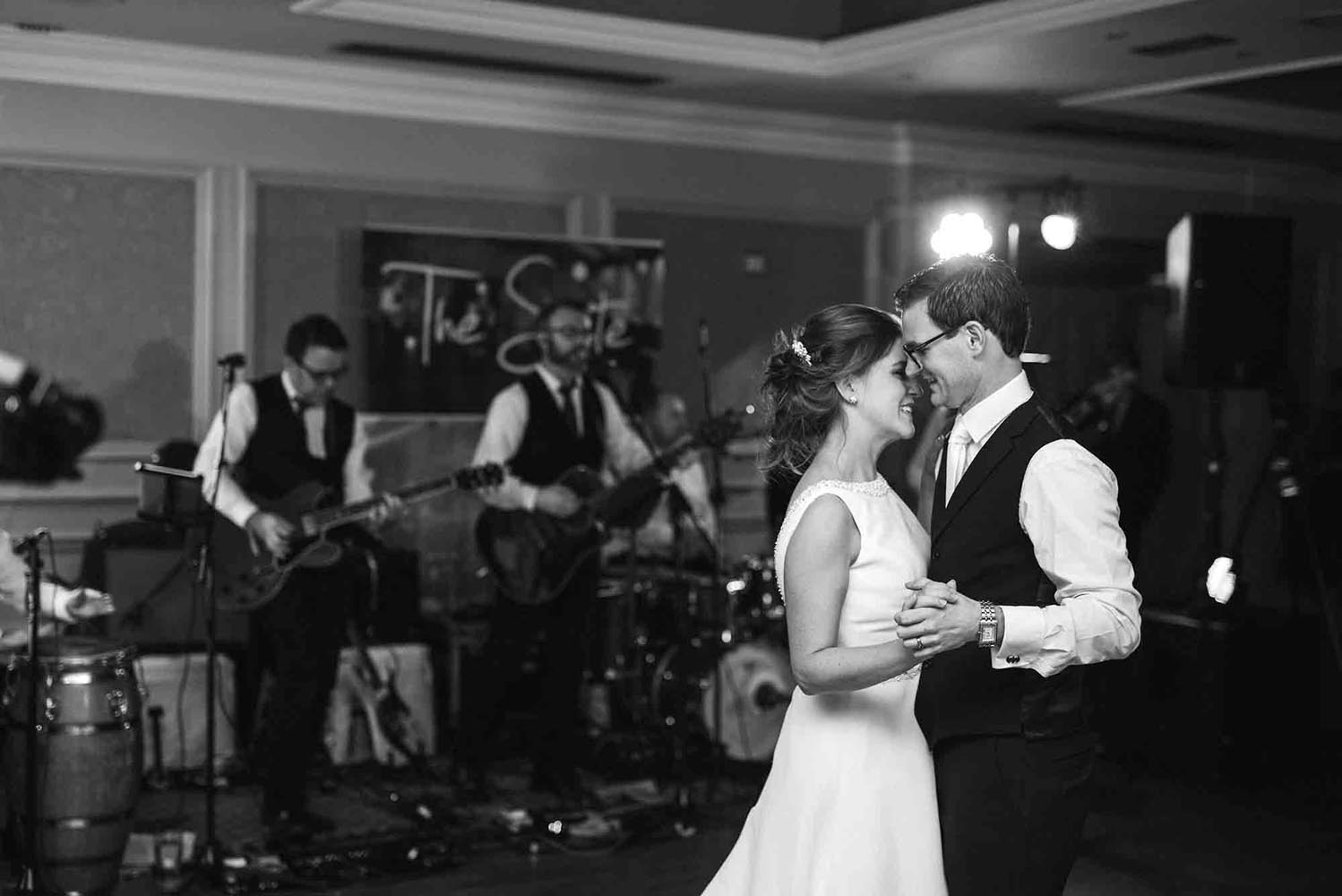 Couple dancing on their wedding day